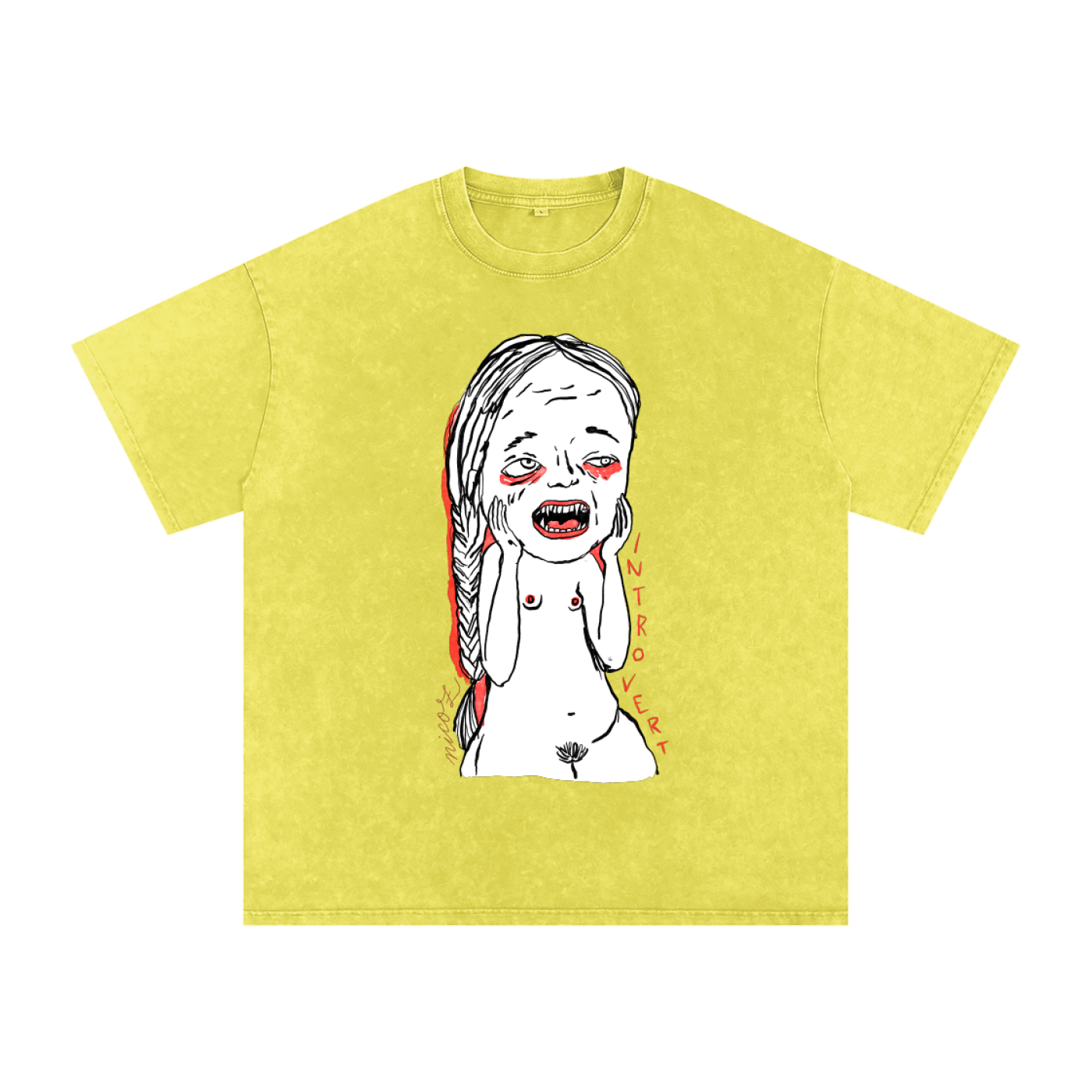introvert,oversize tee,illustration
